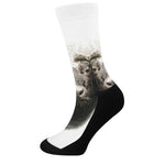 Bull Portrait Print Crew Socks