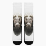 Bull Portrait Print Crew Socks