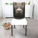 Bull Portrait Print Dining Chair Slipcover