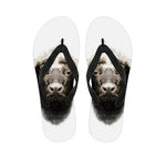 Bull Portrait Print Flip Flops