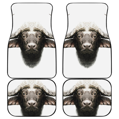 Bull Portrait Print Front and Back Car Floor Mats