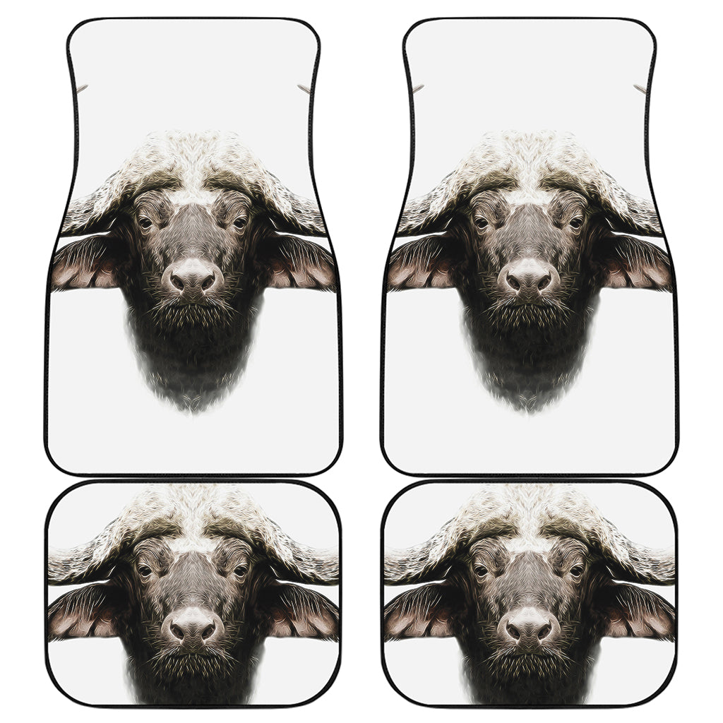 Bull Portrait Print Front and Back Car Floor Mats