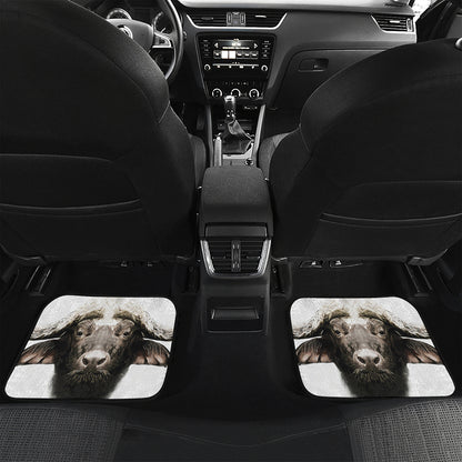 Bull Portrait Print Front and Back Car Floor Mats