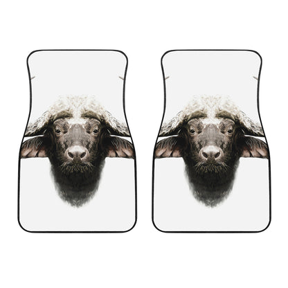 Bull Portrait Print Front Car Floor Mats