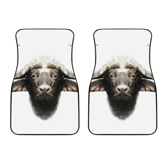 Bull Portrait Print Front Car Floor Mats
