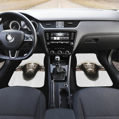 Bull Portrait Print Front Car Floor Mats