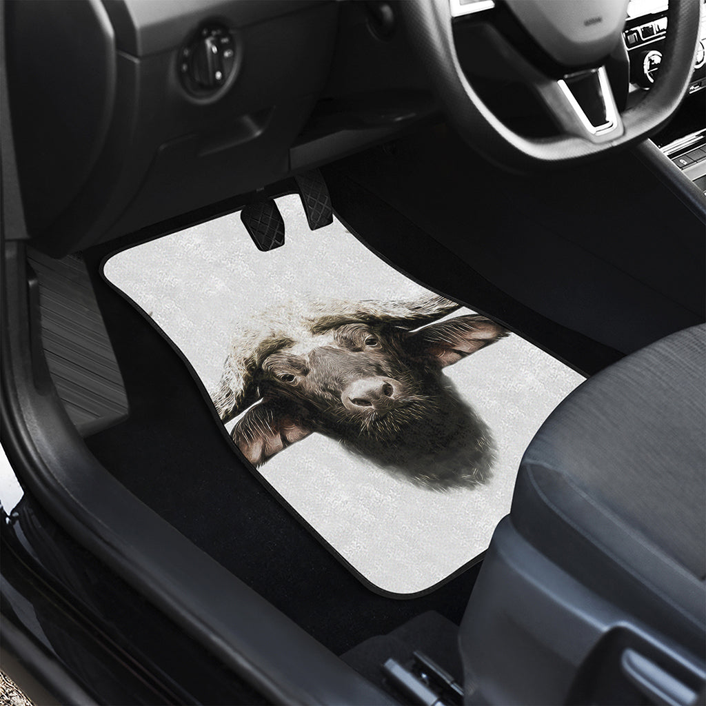 Bull Portrait Print Front Car Floor Mats