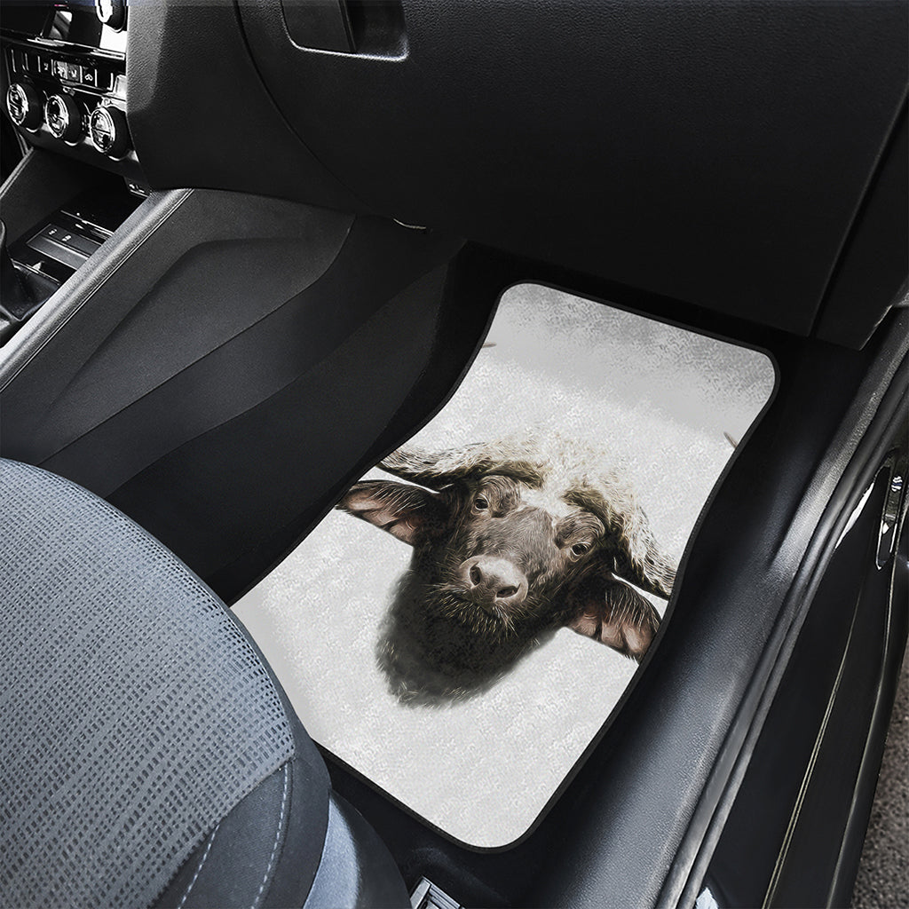 Bull Portrait Print Front Car Floor Mats