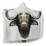 Bull Portrait Print Hooded Blanket