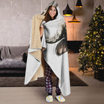 Bull Portrait Print Hooded Blanket