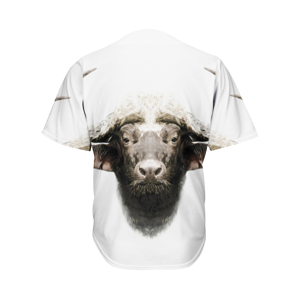 Bull Portrait Print Men's Baseball Jersey