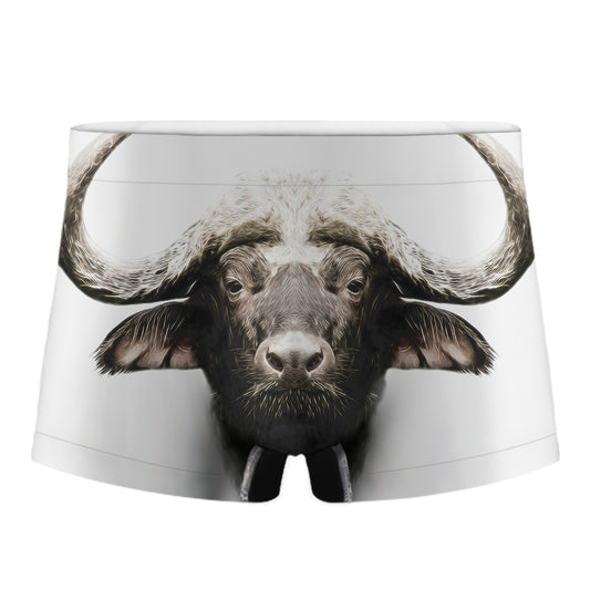 Bull Portrait Print Men's Boxer Briefs