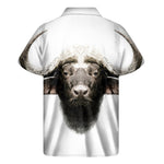 Bull Portrait Print Men's Short Sleeve Shirt