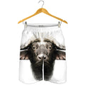 Bull Portrait Print Men's Shorts