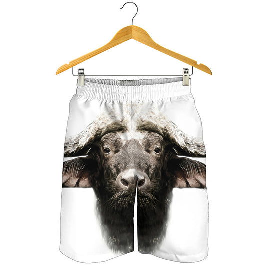 Bull Portrait Print Men's Shorts
