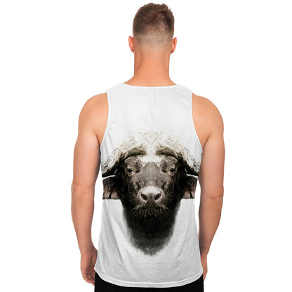Bull Portrait Print Men's Tank Top