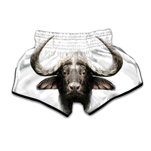 Bull Portrait Print Muay Thai Boxing Shorts