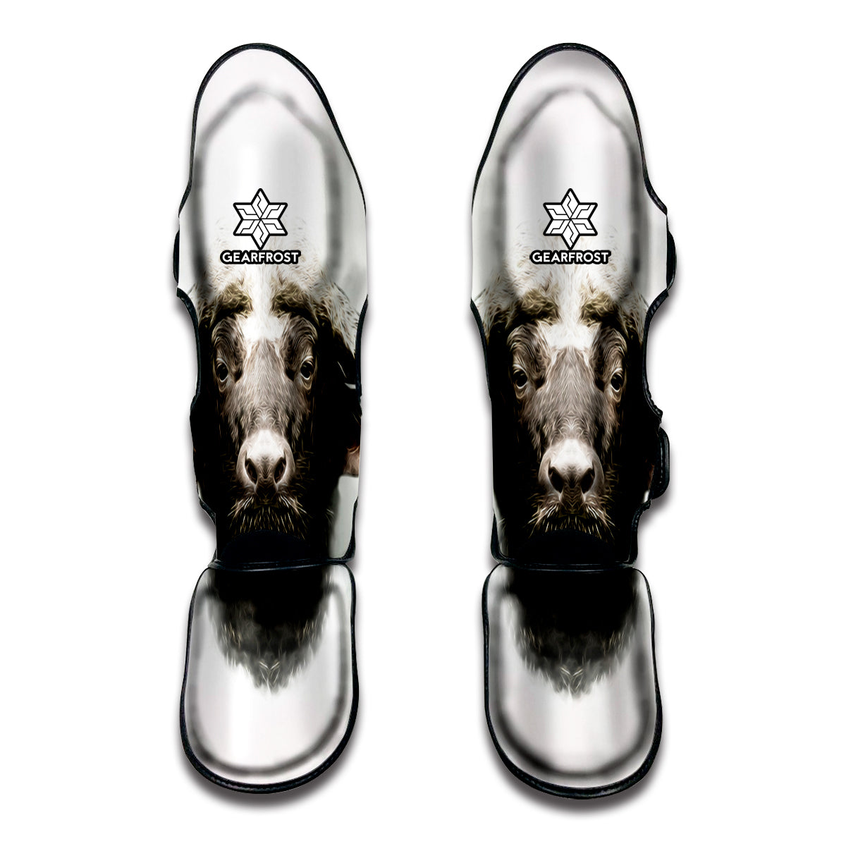Bull Portrait Print Muay Thai Shin Guard