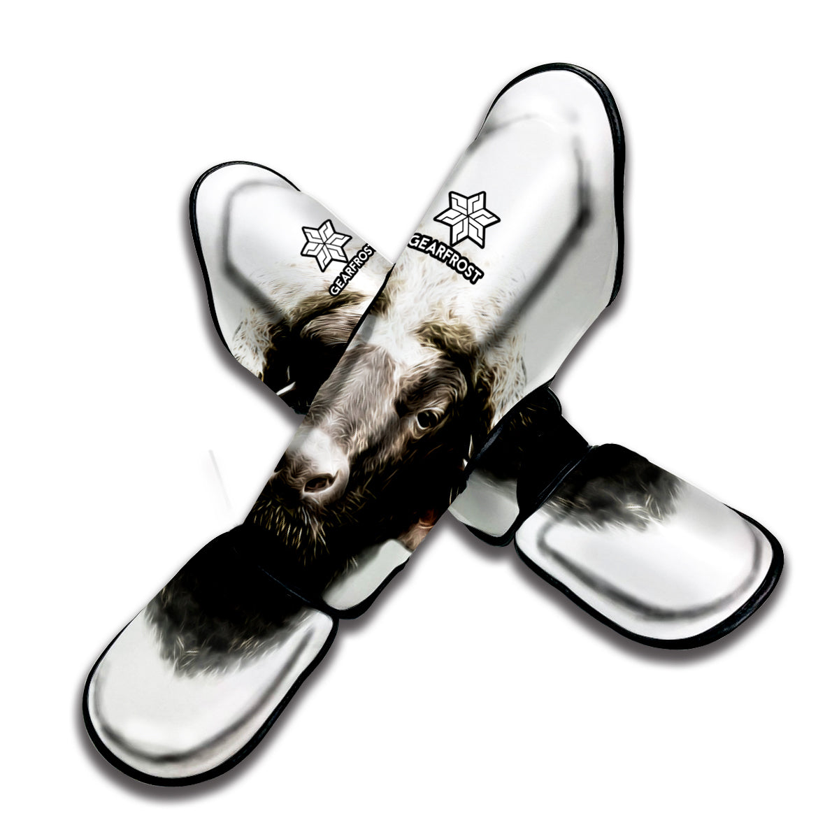 Bull Portrait Print Muay Thai Shin Guard
