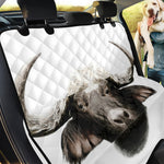Bull Portrait Print Pet Car Back Seat Cover