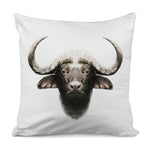 Bull Portrait Print Pillow Cover