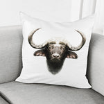 Bull Portrait Print Pillow Cover