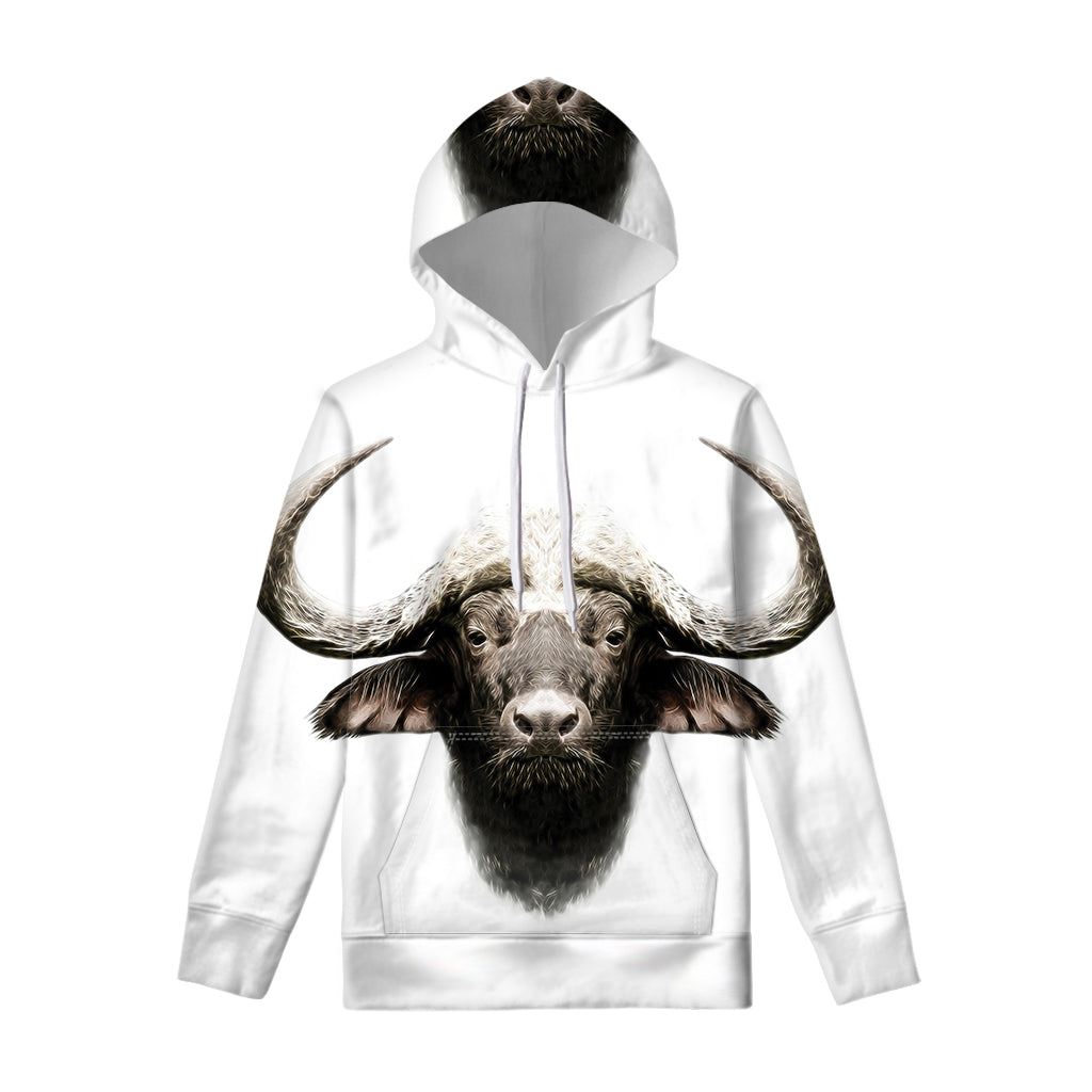 Bull Portrait Print Pullover Hoodie