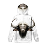 Bull Portrait Print Pullover Hoodie