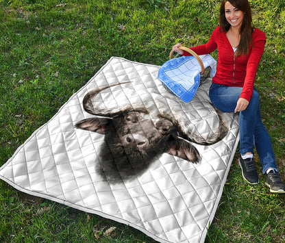 Bull Portrait Print Quilt
