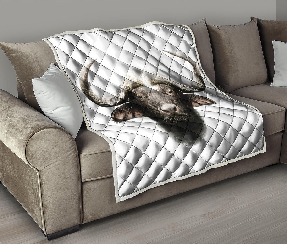 Bull Portrait Print Quilt