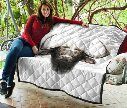 Bull Portrait Print Quilt