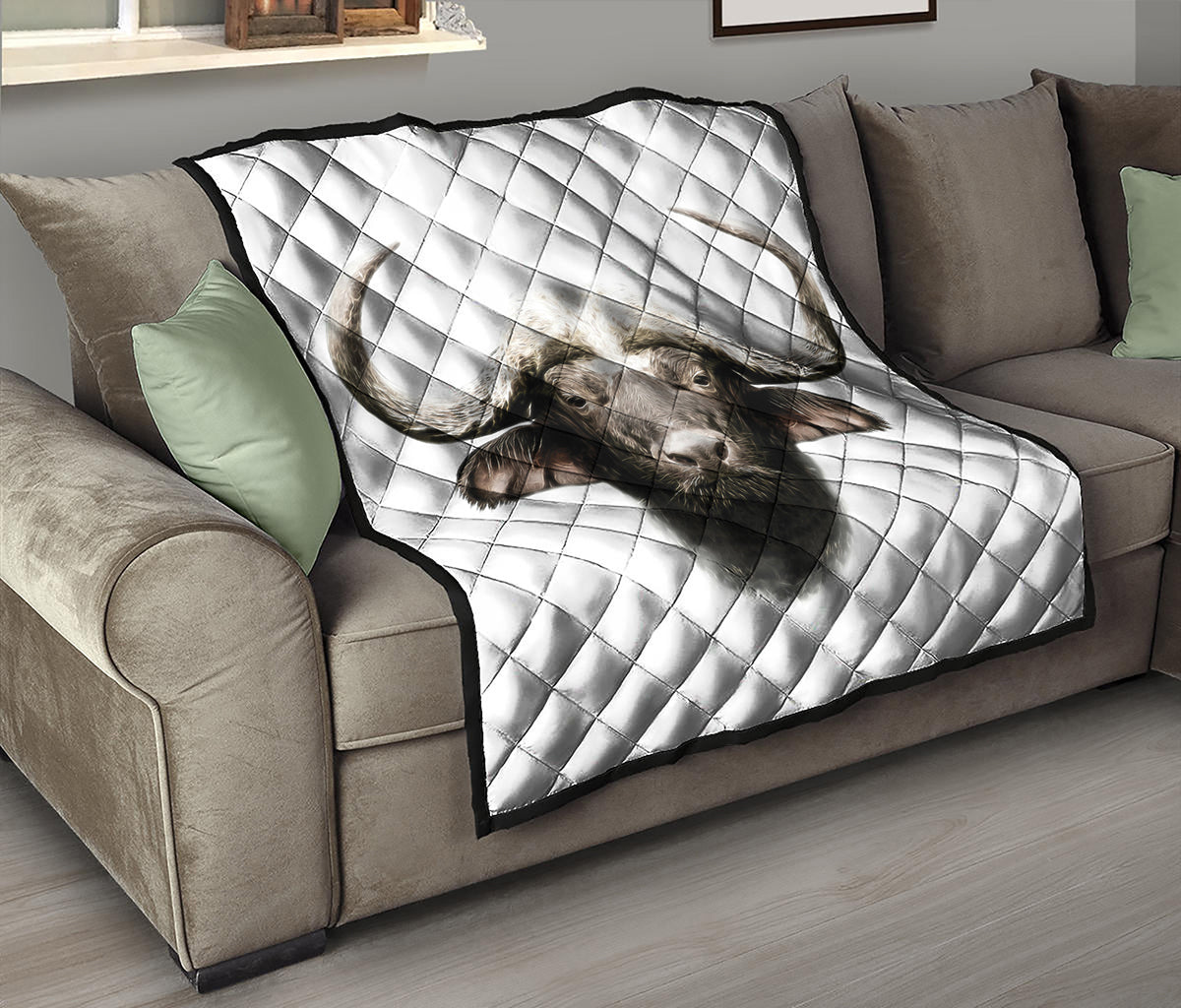 Bull Portrait Print Quilt