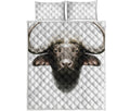 Bull Portrait Print Quilt Bed Set