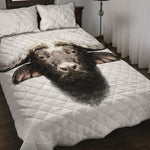 Bull Portrait Print Quilt Bed Set