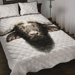 Bull Portrait Print Quilt Bed Set