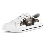 Bull Portrait Print White Low Top Shoes
