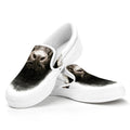 Bull Portrait Print White Slip On Sneakers