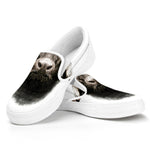 Bull Portrait Print White Slip On Shoes