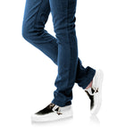 Bull Portrait Print White Slip On Shoes