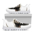 Bull Portrait Print White Running Shoes
