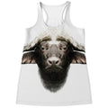 Bull Portrait Print Women's Racerback Tank Top
