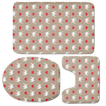 Bull Terrier Heart Pattern Print 3 Piece Bath Mat Set