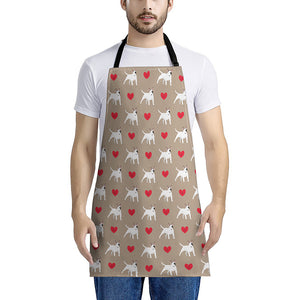 Bull Terrier Heart Pattern Print Apron