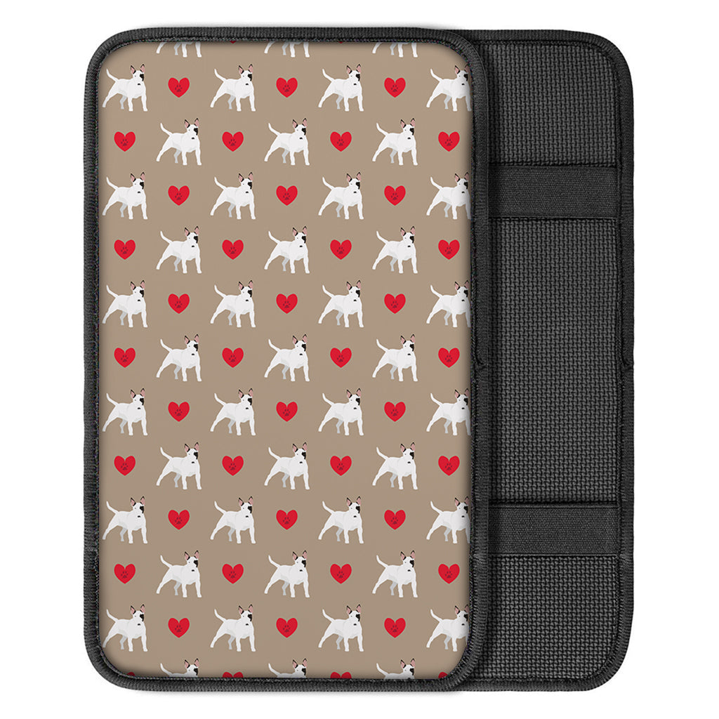 Bull Terrier Heart Pattern Print Car Center Console Cover