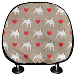 Bull Terrier Heart Pattern Print Car Headrest Covers