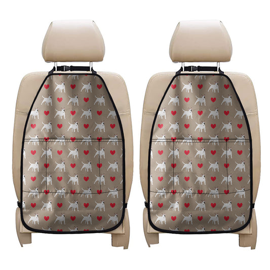 Bull Terrier Heart Pattern Print Car Seat Organizers