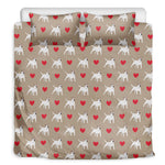 Bull Terrier Heart Pattern Print Duvet Cover Bedding Set