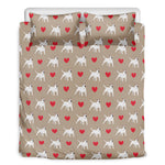 Bull Terrier Heart Pattern Print Duvet Cover Bedding Set