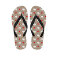 Bull Terrier Heart Pattern Print Flip Flops