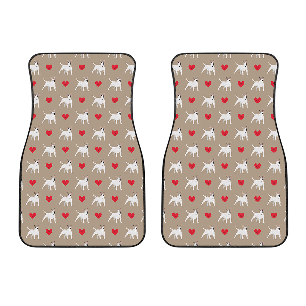 Bull Terrier Heart Pattern Print Front Car Floor Mats